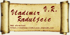 Vladimir Raduljčić vizit kartica